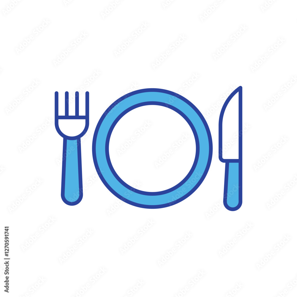 Table Setting icon isolated on a white background. Vector illustration. Table Setting icon isolated on a white background. Vector illustration.