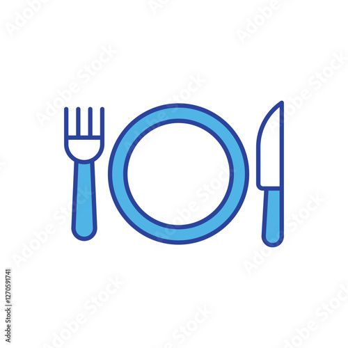 Table Setting icon isolated on a white background. Vector illustration.