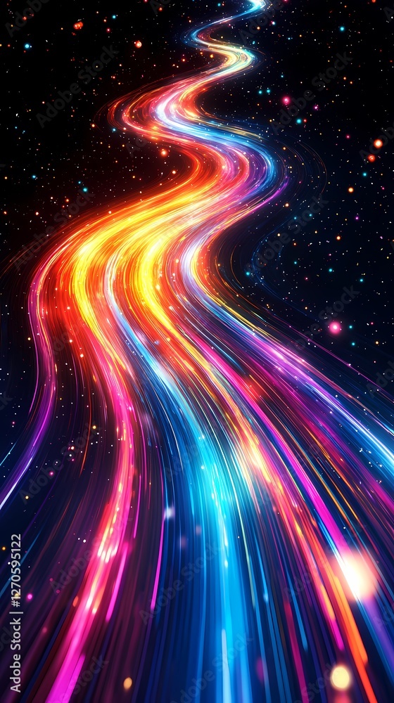 Obraz premium Digital technology universe future neon light poster background