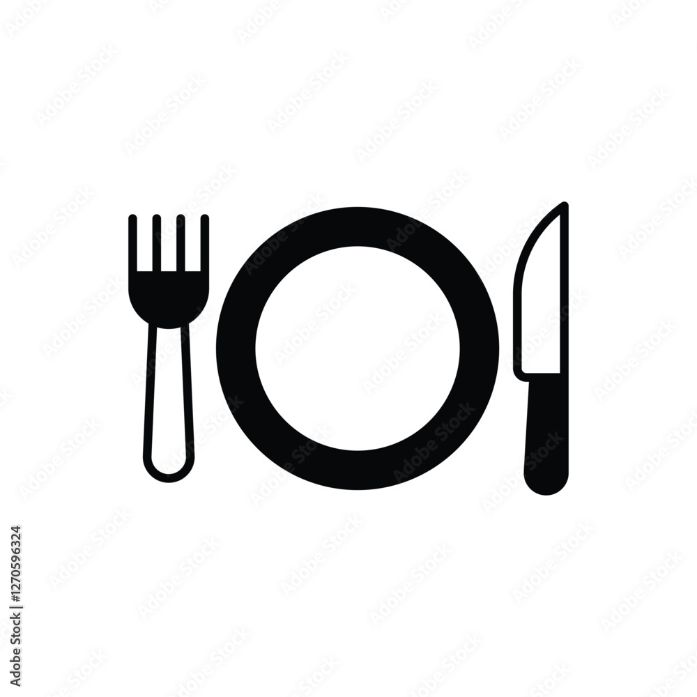 Table Setting icon isolated on a white background. Vector illustration. Table Setting icon isolated on a white background. Vector illustration.