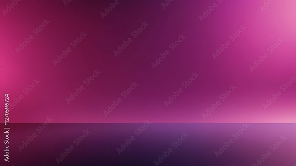 Fototapeta premium Vibrant pink gradient background with reflective floor and soft lighting