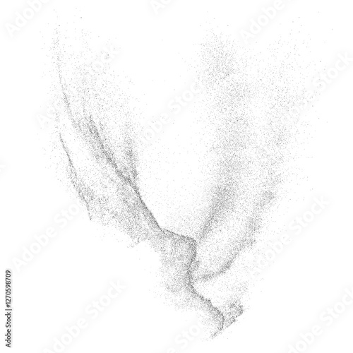 Black grainy texture. Abstract dust overlay. Grain noise. Black explosion on transparent background. Splash water effect. PNG format.
