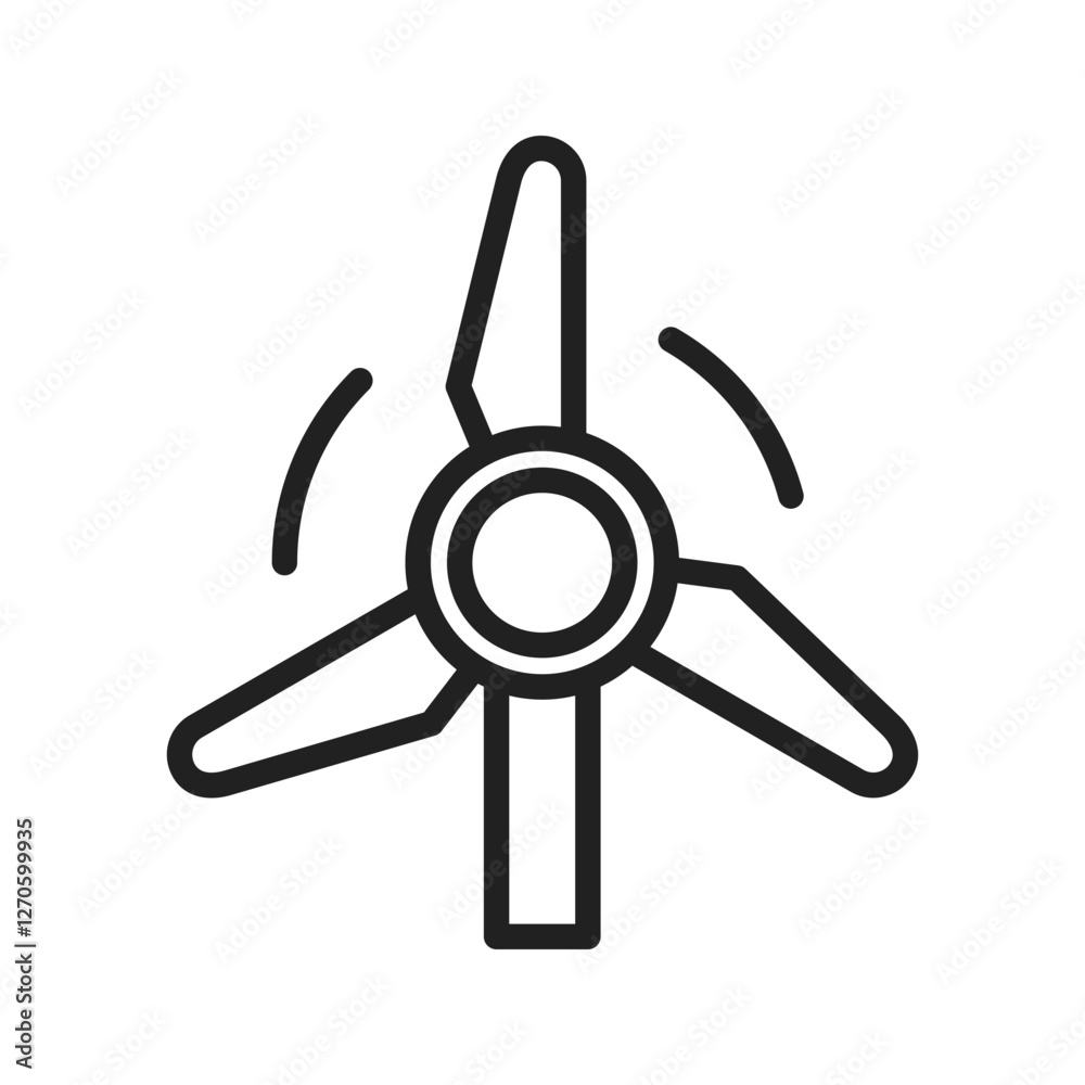 Wind Turbine icon vector image. Suitable for mobile apps, web apps and print media. Wind Turbine icon vector image. Suitable for mobile apps, web apps and print media.
