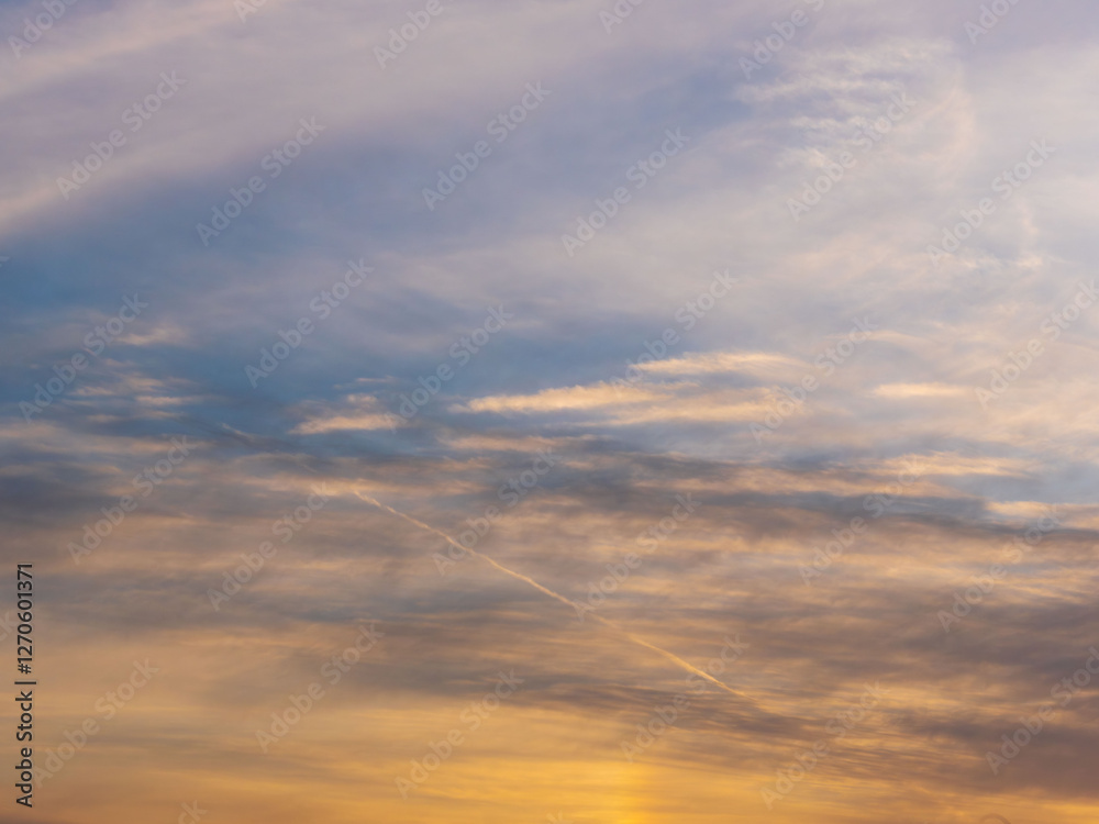 Fototapeta premium 2月の夕暮れの空と雲46
