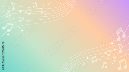 音符　ポップ　かわいい　背景　素材