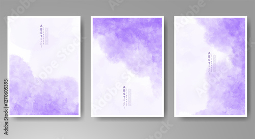 Set of bright colorful vector watercolor background. Design for your date, postcard, banner, logo. 