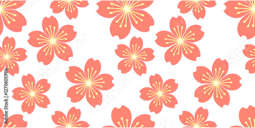 Wallpaper Mural Sakura flower seamless pattern vector illustration. Cherry blossom pattern.
 Torontodigital.ca