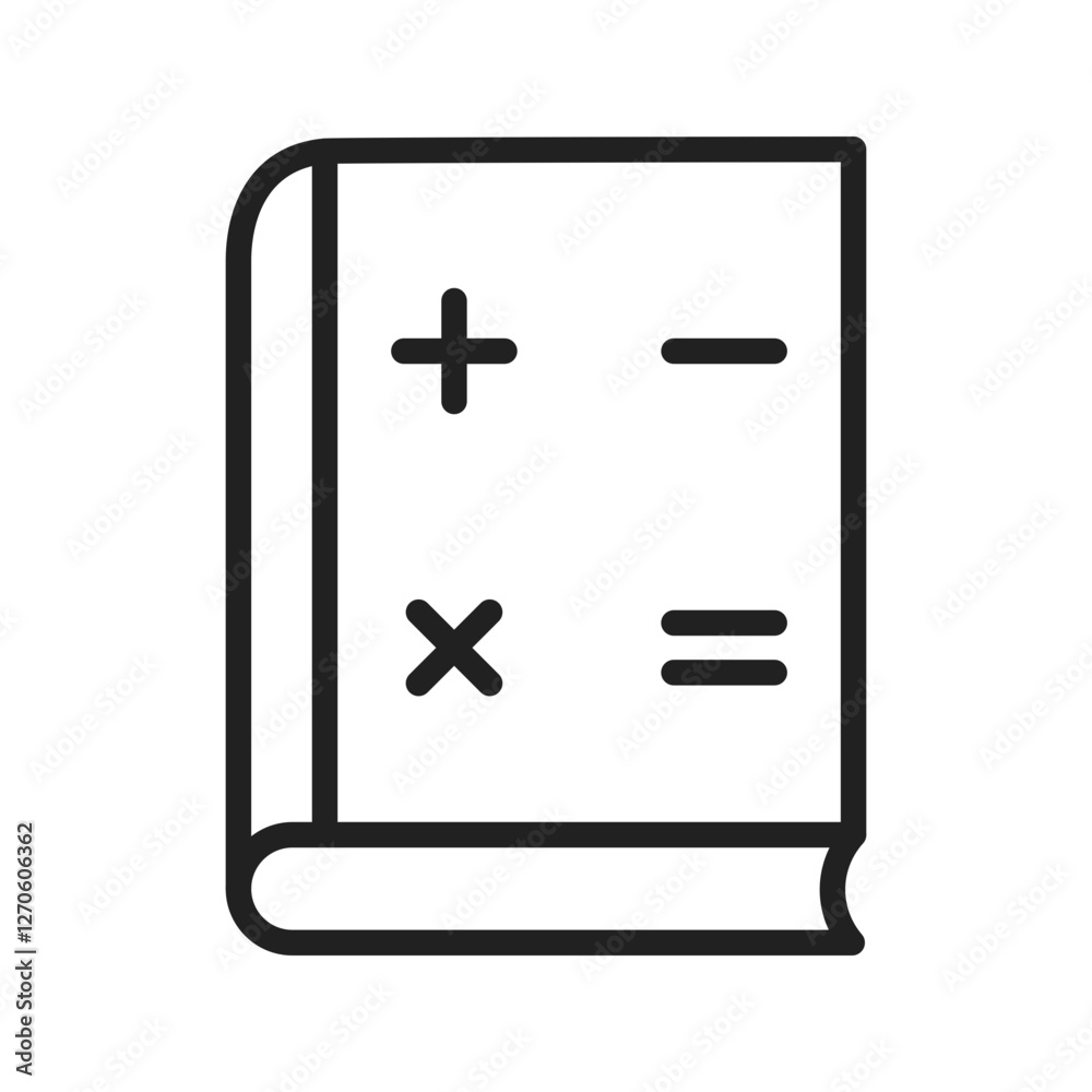 Maths Book icon vector image. Suitable for mobile apps, web apps and print media. Maths Book icon vector image. Suitable for mobile apps, web apps and print media.
