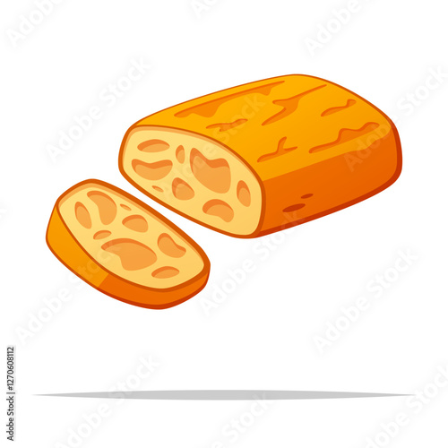 Italian bread stirato vector isolated illustration