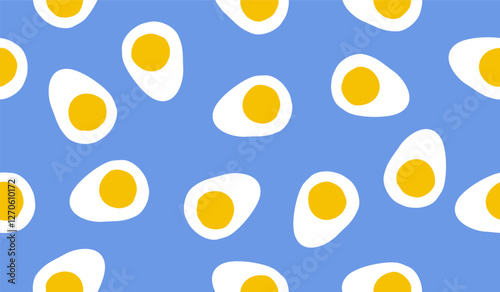 Cute boiled eggs pattern background vector design