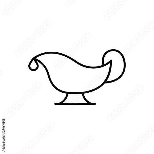 Gravy Boat icon isolated on a white background. Vector illustration.