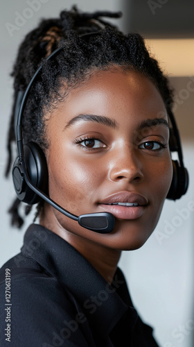 Call center professional with headset
