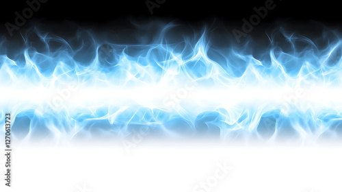 Energetic Blue Flame Burst Graphic with Intense Light and Dark Accents Illustration Background