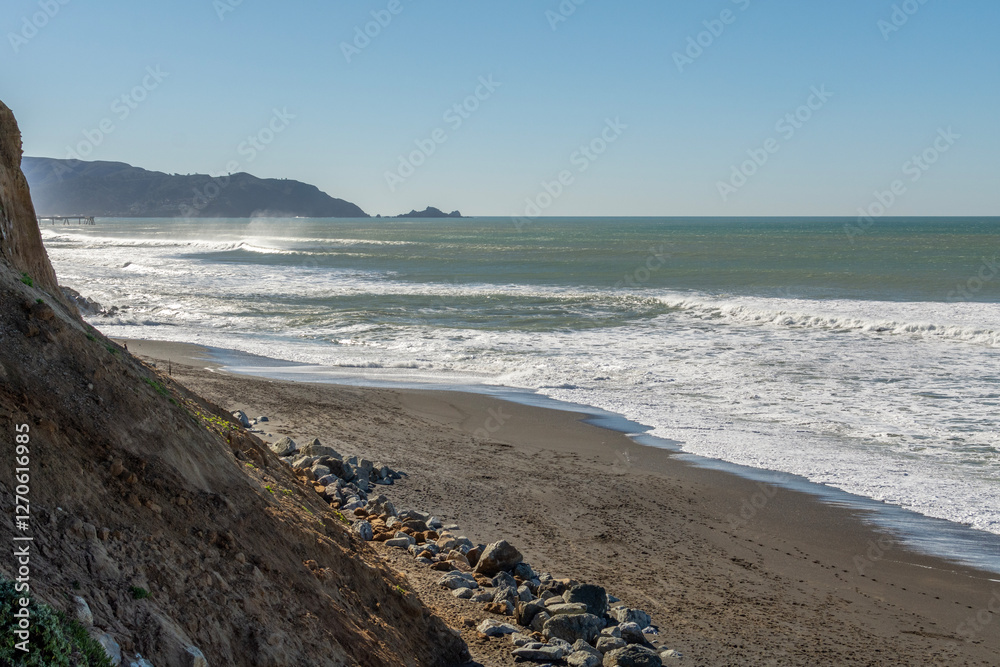 Coast of the Pacific Ocean, California in the USA.