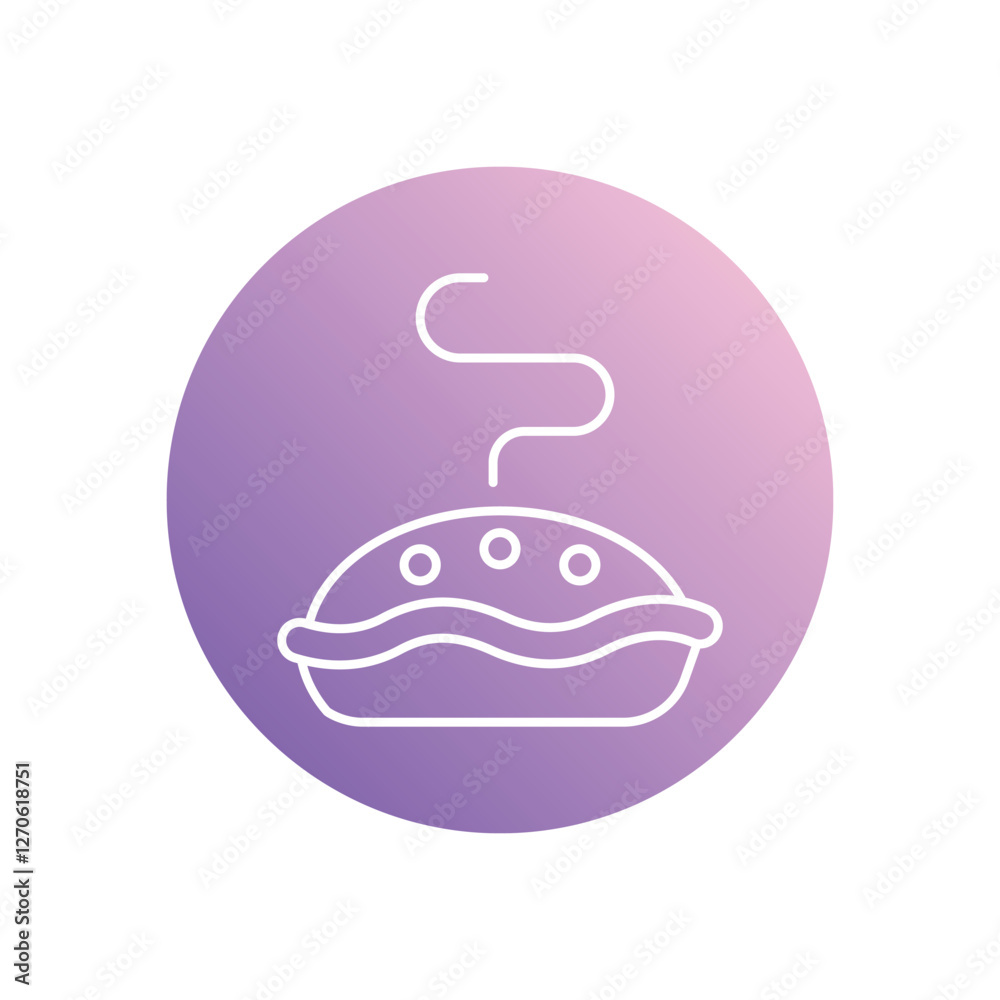 Pie icon isolated on a white background. Vector illustration. Pie icon isolated on a white background. Vector illustration.