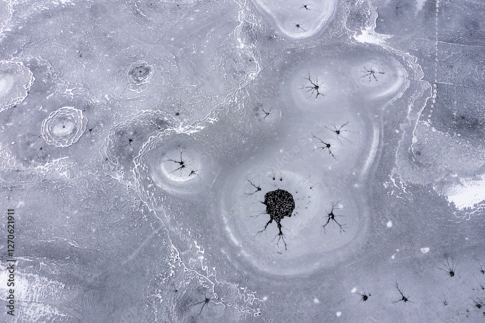 The frozen view of Beysehir Lake in Konya Province