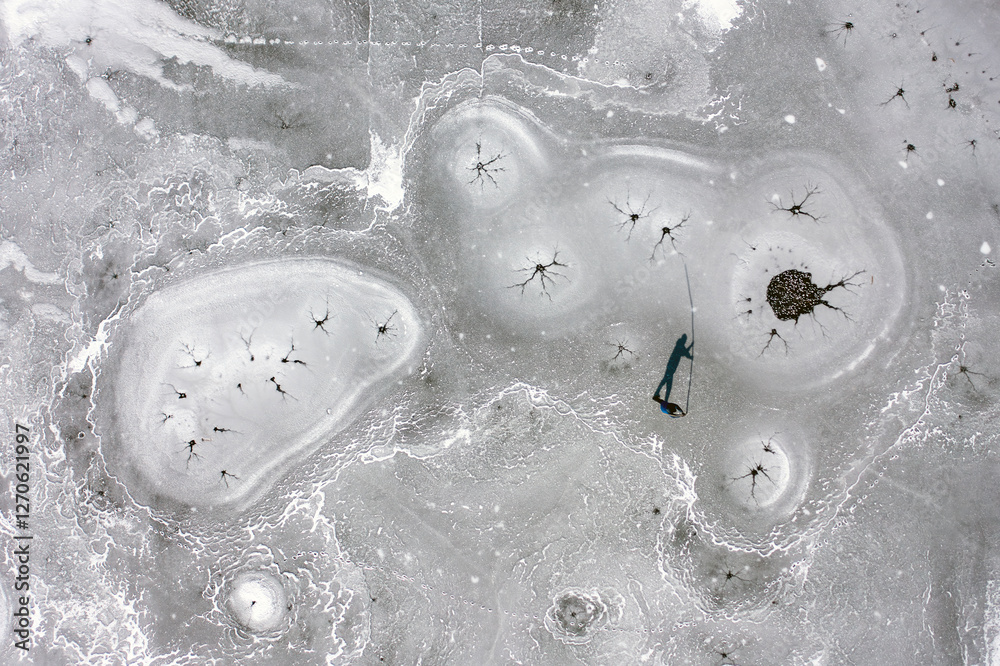 The frozen view of Beysehir Lake in Konya Province