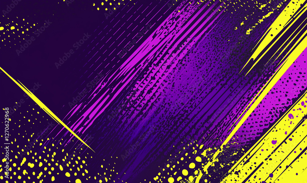Deep purple and neon yellow grunge background with abstract patterns, creating a bold visual statement. Deep purple and neon yellow grunge background with abstract patterns, creating a bold visual statement.