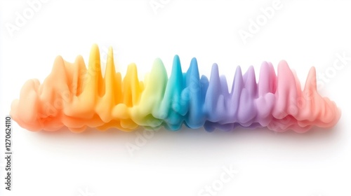 Colorful Rainbow Waves on White Background. Generative AI photo