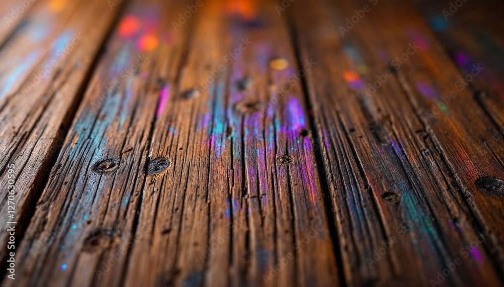 Naklejka premium A wooden table with full colour