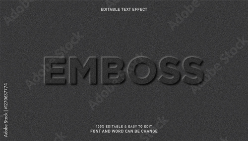 Embossed black paper text effect, which can be edited