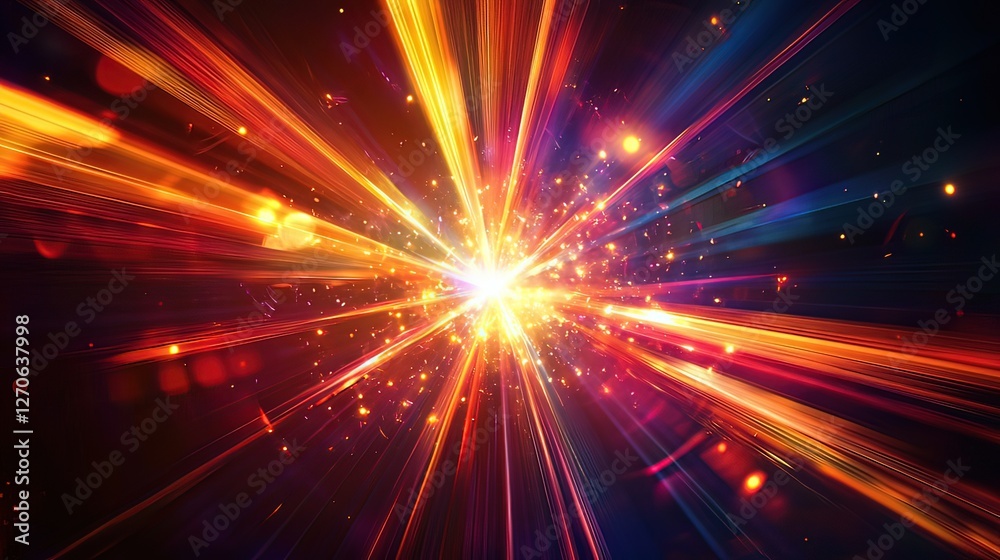 Multidimensional light beams refracting, abstract quantum physics visualization of energy and space. Multidimensional light beams refracting, abstract quantum physics visualization of energy and space.