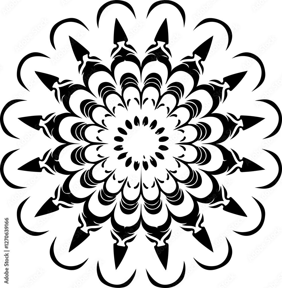 Fototapeta premium Mandala Stencil Vector Illustration Art Designs Free Mandala Stencil Vector Art for Creative Projects Intricate Mandala Stencil Vector Illustrations