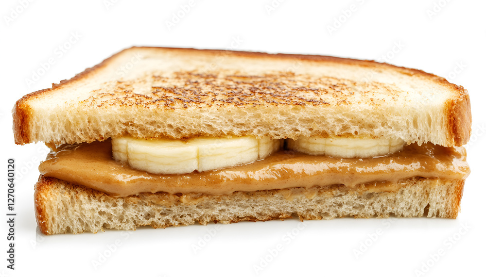 Peanut butter sandwich with banana for breakfast Peanut butter sandwich with banana for breakfast