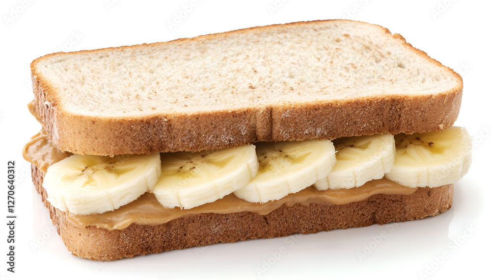 Peanut butter sandwich with banana for breakfast Peanut butter sandwich with banana for breakfast