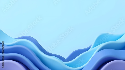 Wallpaper Mural Abstract art of blue waves Torontodigital.ca