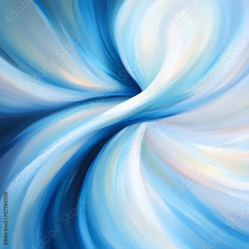 Ethereal Swirl of Serenity Blue and Pale White Abstract Art for Modern and Soothing Graphic Designs