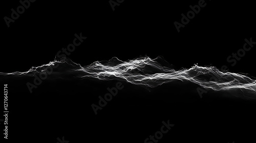 Ethereal Vaporous Form Flowing Through Black Void Digital Art Creation Abstract Design Concept