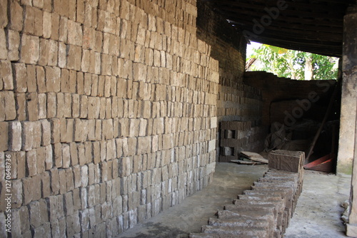 making bricks traditionally from clay