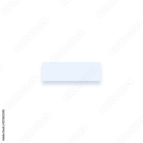 Light blue - minus sign with a soft shadow down on transparent background