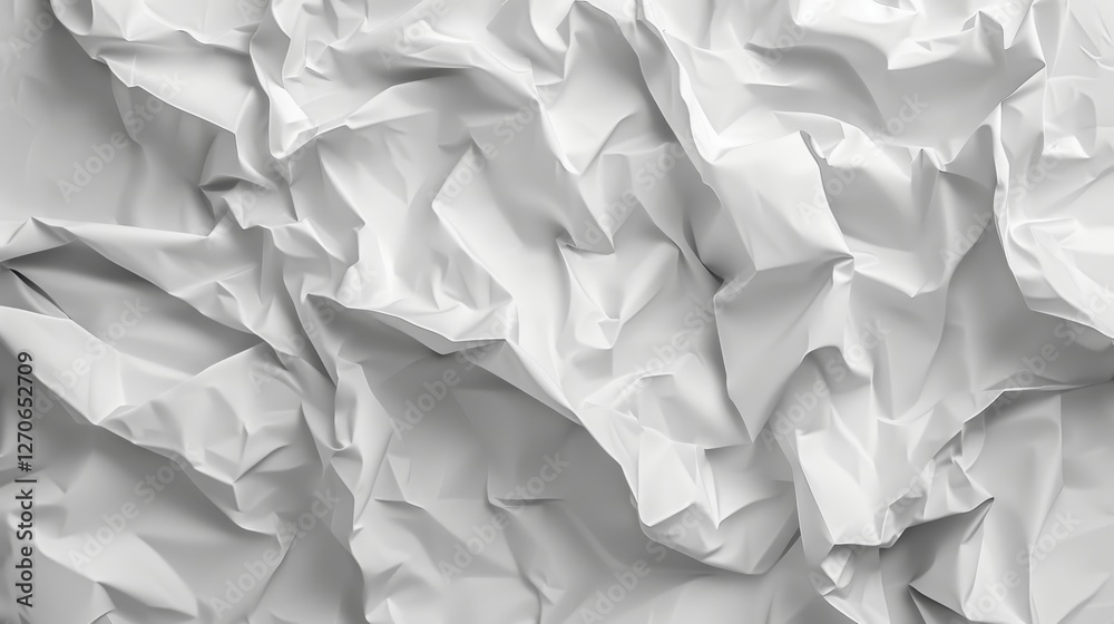 Obraz premium a highly detailed rendering of crumpled white paper with a subtle grid overlay