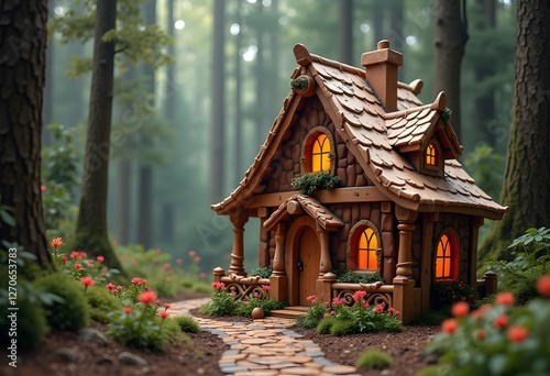 Miniature of cottage house  close up view