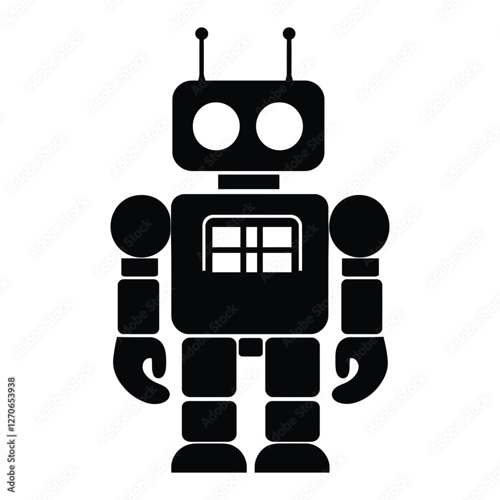robot silhouette vector icon illustration robot silhouette vector icon illustration