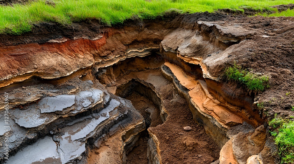 Colorful Stratified Earth Layers, Geology - Textures Colorful Stratified Earth Layers, Geology - Textures