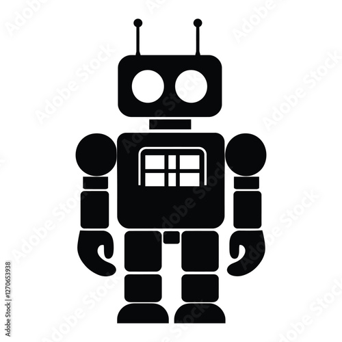 robot silhouette vector icon illustration