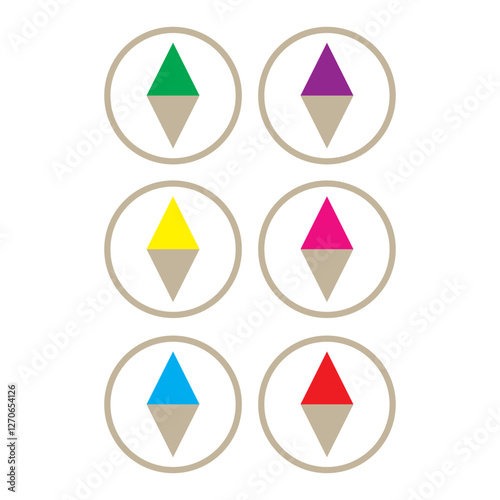Compass variant colors icon mark vector