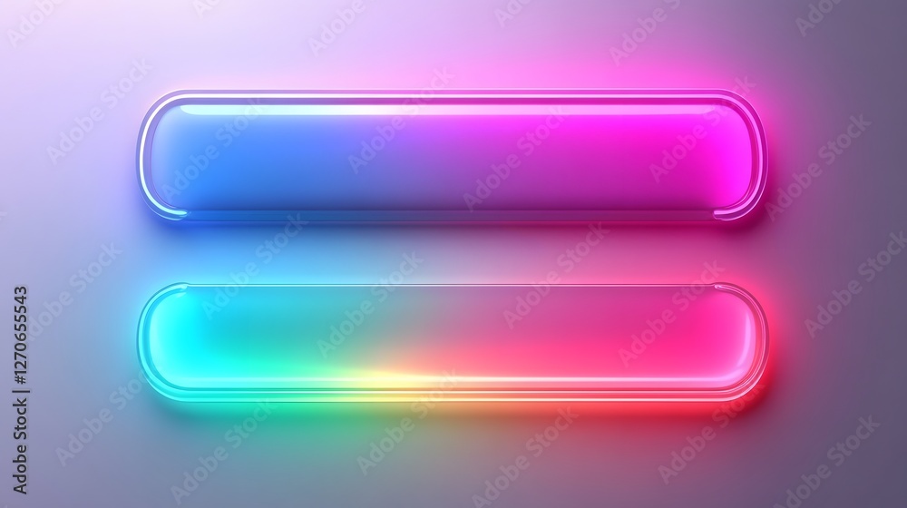 neon text bar frame for mobile game on pastel background neon text bar frame for mobile game on pastel background