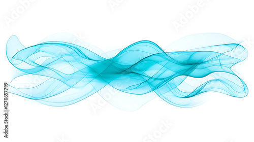 Fluid Cyan Waves Abstract Design Dynamic Graphic Element Decorative Illustration Artwork