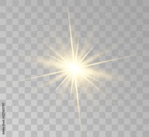 Transparent yellow sunlight special lens flash light effect. Front solar flare lenses	