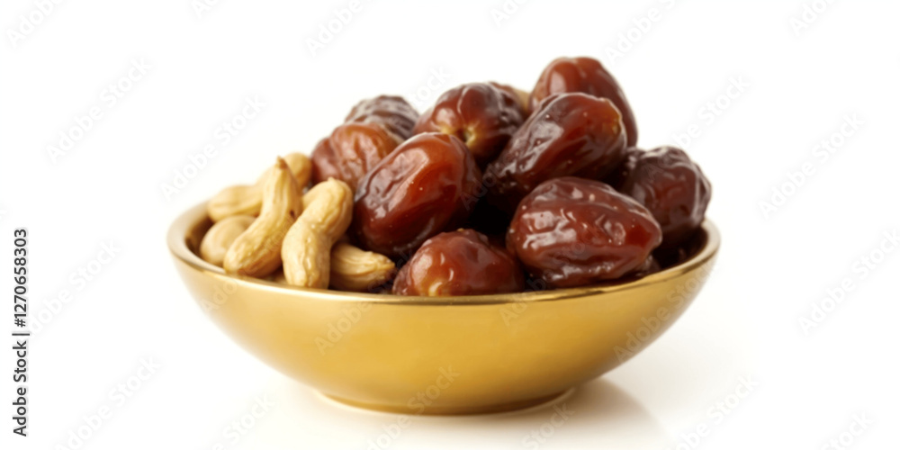 Golden Bowl of Dates and Cashews Sweet, Savory, and Nutritious Golden Bowl of Dates and Cashews Sweet, Savory, and Nutritious