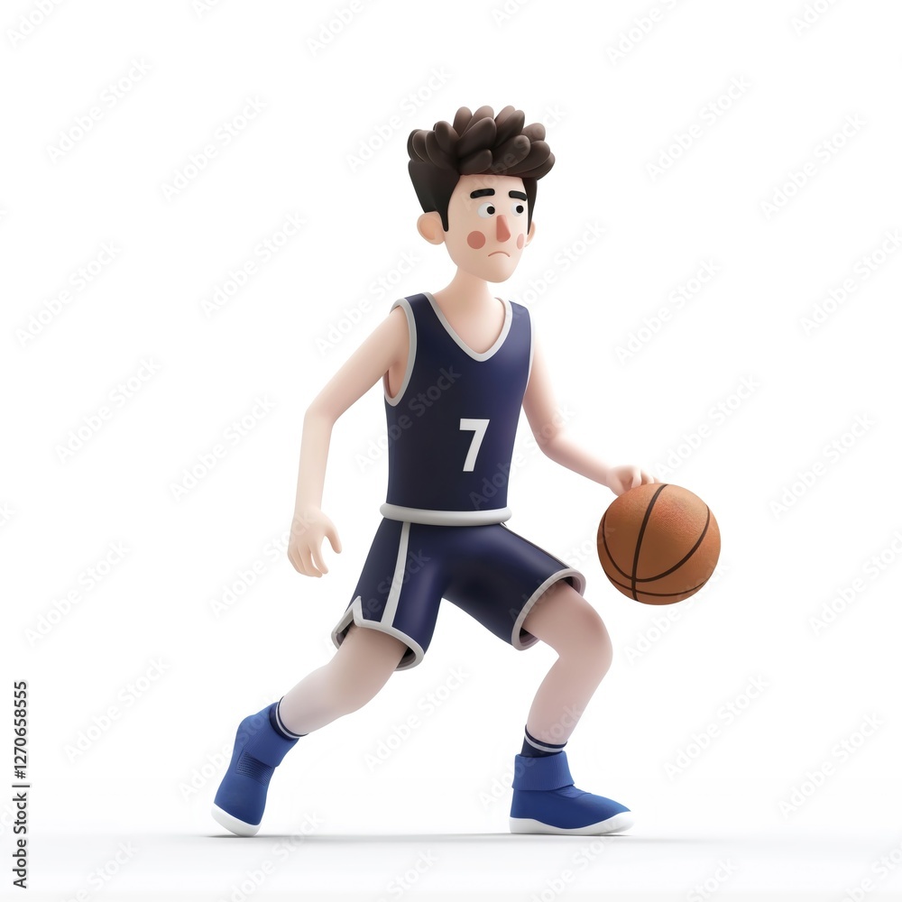 A 17-year-old boy is depicted in a sports uniform while skillfully dribbling a basketball. His competitive expression conveys determination and focus in this energetic moment A 17-year-old boy is depicted in a sports uniform while skillfully dribbling a basketball. His competitive expression conveys determination and focus in this energetic moment