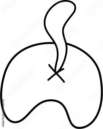 cat tail doodle outline
