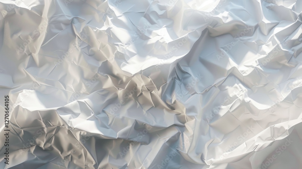 Fototapeta premium a hyper-realistic image of crumpled white paper with a subtle grid design