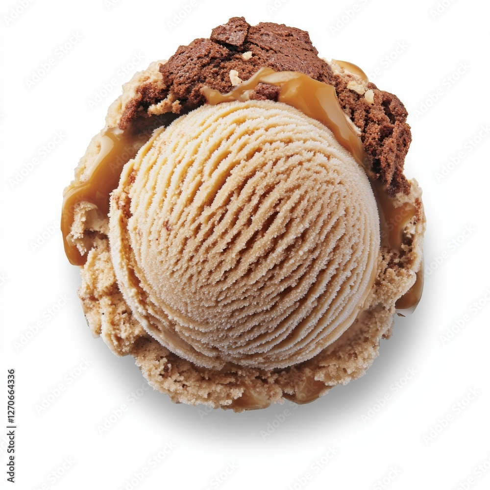 Fototapeta premium vanilla - caramel - brownie ice cream