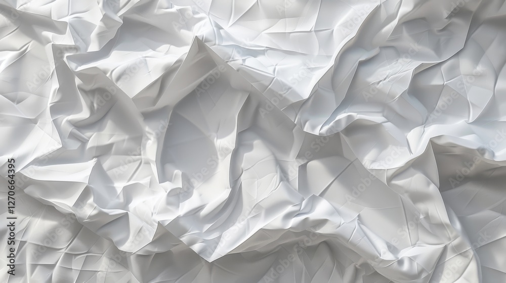a hyper-realistic image of crumpled white paper with a subtle grid design a hyper-realistic image of crumpled white paper with a subtle grid design