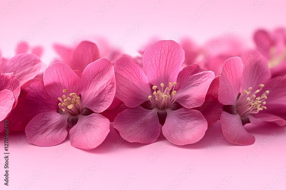 Obraz premium Pink Blossoms in Full Bloom Against a Soft Pastel Background for Spring Decor